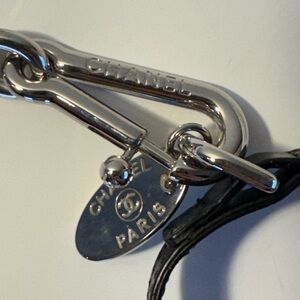 Chanel Silver and Black Dog Leash